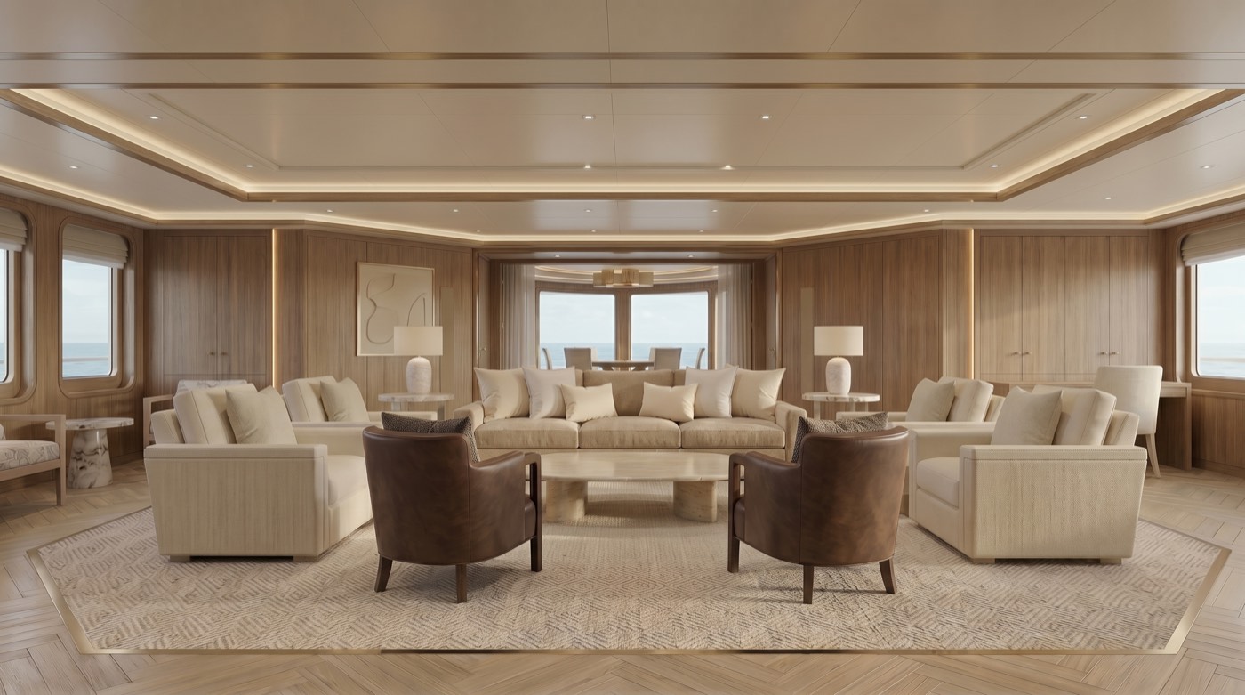 Upper deck salon interior render